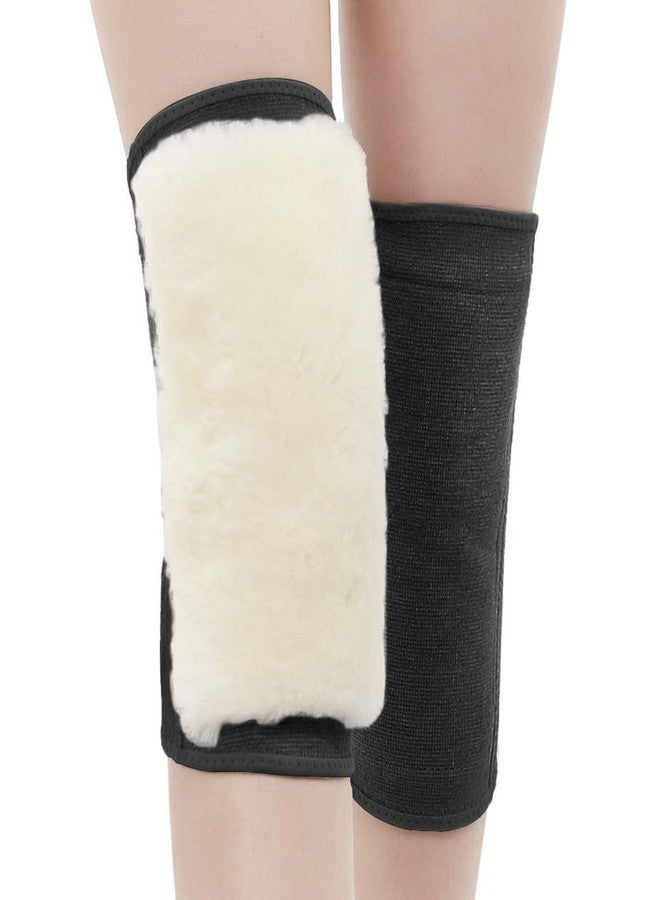 PURFUN 1 Pair Winter Thermal Thicken Cashmere Knee Braces Warmer Men Women Adjustable Compression Warm Wool Kneepads Leg Warmer Sleeves Knee Support for Ski Cycling Dance Yoga Arthritis Rheumatism - Image 3